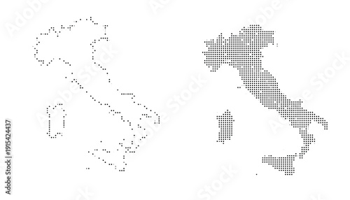A black and white image of italy and sicily