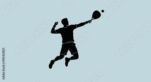 A dynamic vector illustration featuring a black silhouette of an athlete in action, capturing the energy of a man playing basketball alongside a tennis player silhouette in a competitive sports game