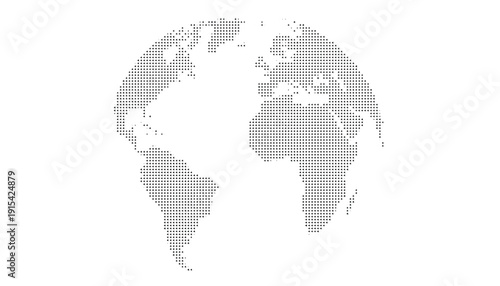 A black and white image of the world