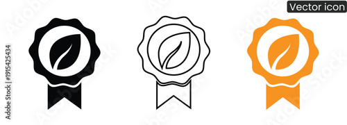 Eco friendly leaf badges for sustainable business branding and marketing materials