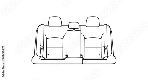 Car Back Seat Illustration Design.