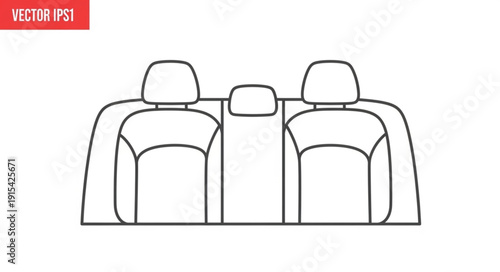 Car Back Seat Illustration Design.