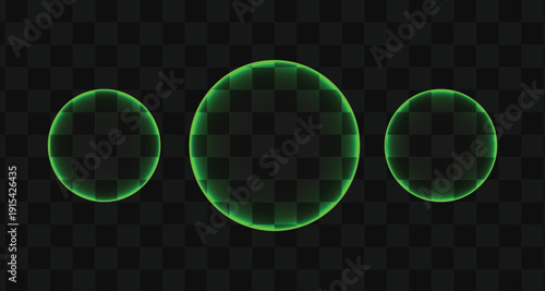 Green light effect glowing oval shapes on dark background