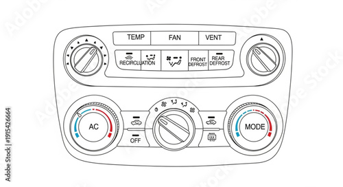 Car Air Conditioning Control Panel.