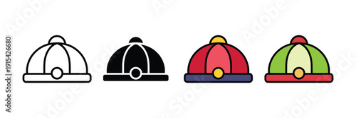 Chinese hat icon vector. Traditional Asian headwear symbol for cultural festival, lunar new year, oriental fashion, and travel set. Vector Illustration.