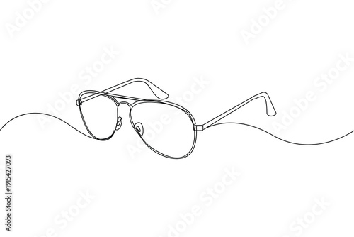 Sunglass continuous one line drawing minimalist style isolated outline vector illustration design art
