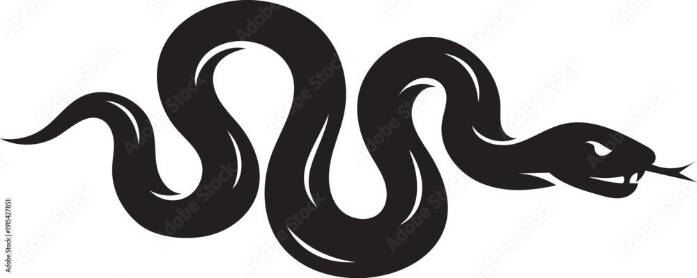 Fototapeta premium Stylized Snake Silhouette Illustration
