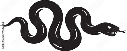 Stylized Snake Silhouette Illustration