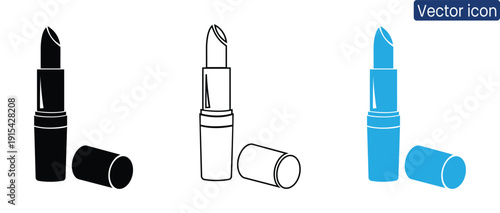 Vibrant lipstick icons perfect for beauty branding and marketing