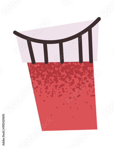 Red gouache paint jar sticker