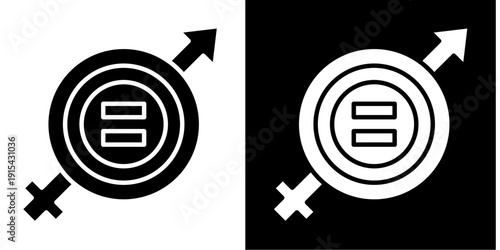 Gender Equality  Icon Set White Glyph Style Collection