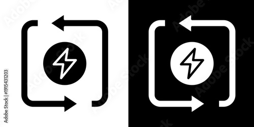Renewable Energy  Icon Set White Glyph Style Collection