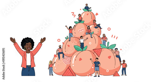 Empowered Black Female CEO Celebrates Milestone Achievement with Her Thriving Collaborative Team