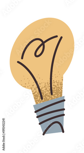 Glowing lightbulb brilliant idea sticker