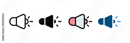 Speaker volume icon vector. Audio sound symbol for multimedia player, notification alerts, music settings, and system interface set. Vector Illustration.