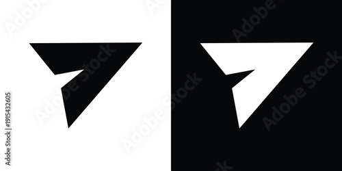 Minimalist black and white paper plane icon set. Professional vector graphic representing sending messages, emails, or digital communication. Clean geometric design for UI and web interfaces.