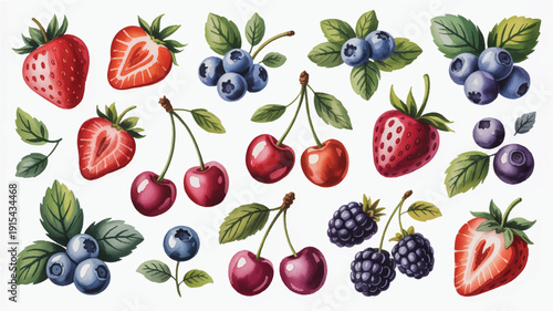 set of berries