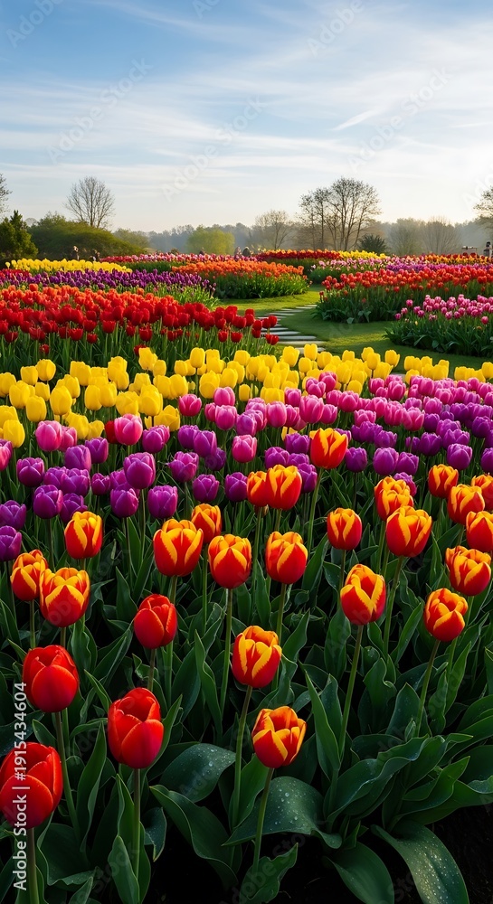 Fototapeta premium Tulip Field in Spring.
