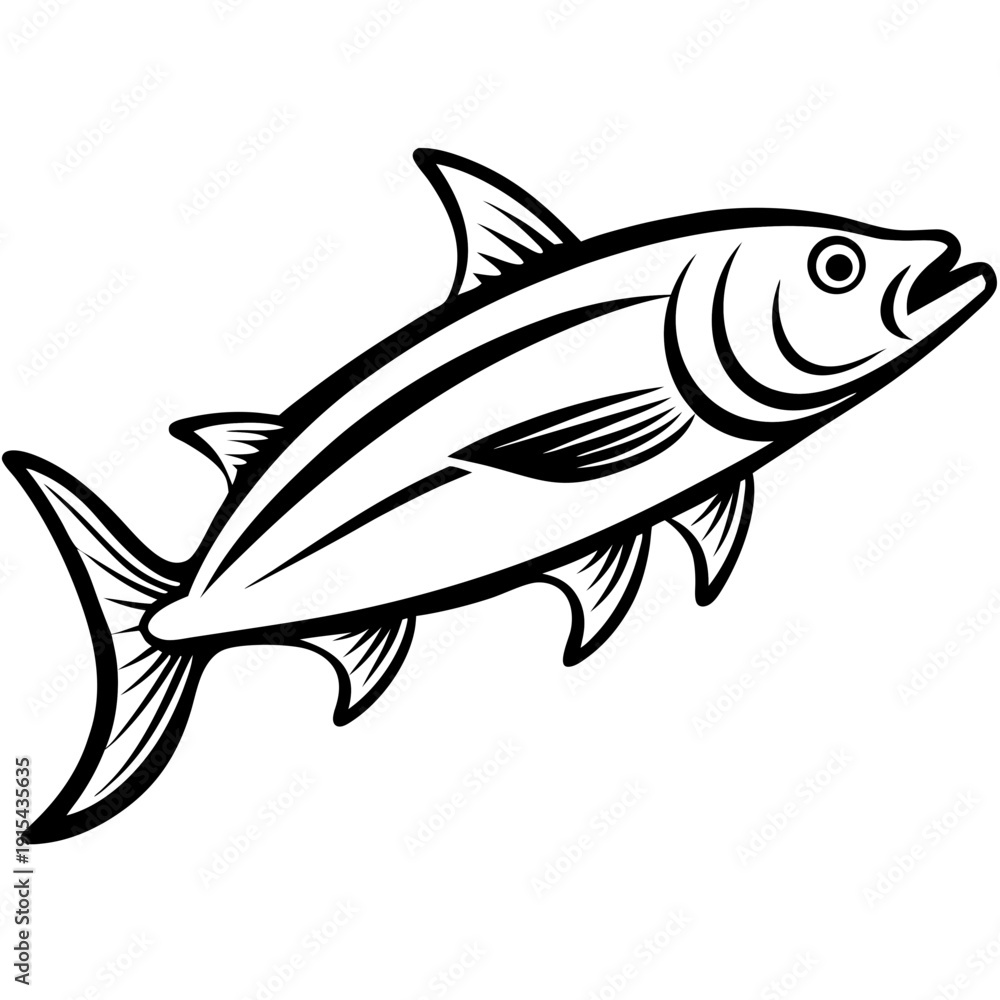 Fototapeta premium Tarpon line art vector