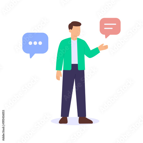 Communication Protocols, structured guidelines for workplace communication, Flat vector character illustration