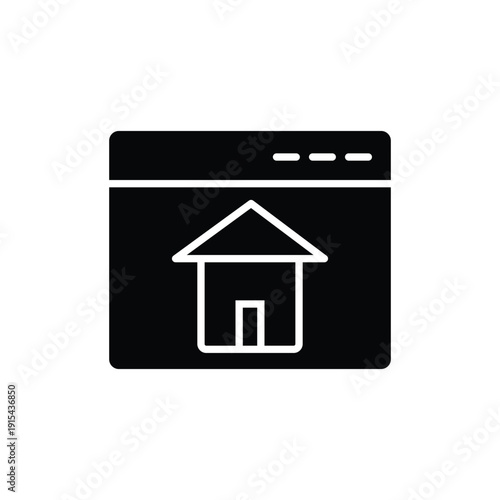 Home Button Icon Vector – House Symbol for Website Navigation, App Interface and Main Menu Design