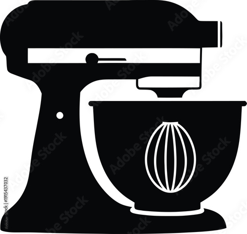 Black silhouette icon of a kitchen stand mixer appliance.