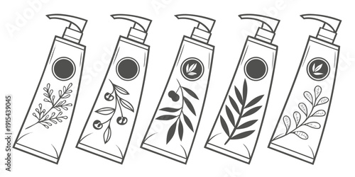 A collection of four unique glass sculptures with intricate designs and vibrant colors. Vector