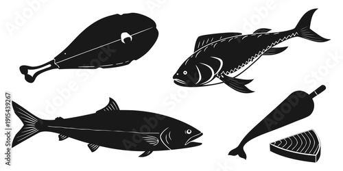 A diverse collection of various fish species swimming in different directions Vector