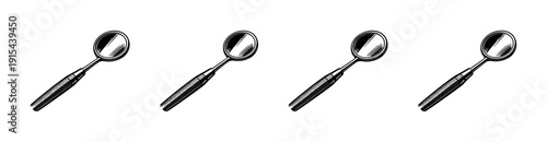 Dental tools icons set. flat vector icons set of dental mirrors. equipment symbols collection