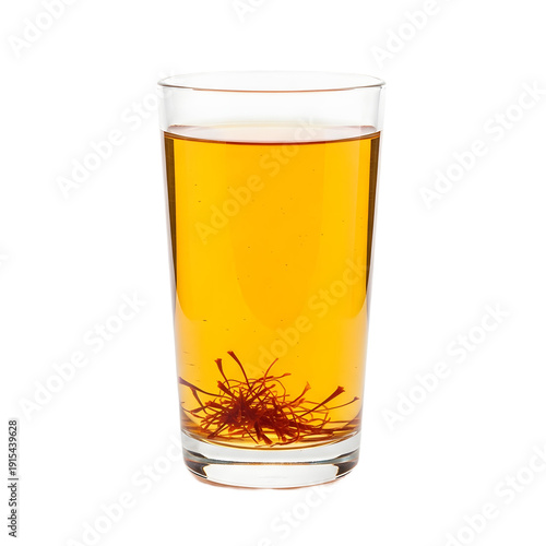 Saffron Lime Tea in Glass 3D Render - Persian Golden Tea, Herbal Citrus Beverage, Luxury Saffron Drink, Middle Eastern Tea Menu, Aromatic Lime Infusion, Premium Herbal Tea Photography Isolated White