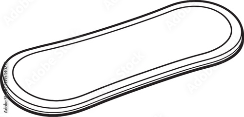 Postpartum Maternity Pad Thick Mama Pad Black White Line Art EPS SVG