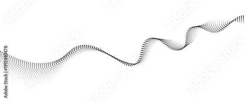 Flowing Dot Wave halftone gradient pattern on transparent background