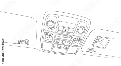 Car Interior Dashboard Control Panel.