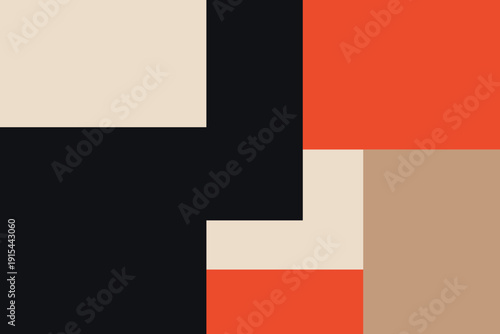 Brutalist Style Abstract Geometric Color Block Background