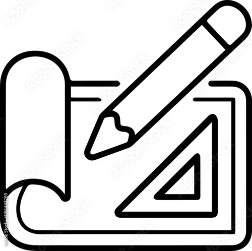 Layout design and creative design icon concept in black line.eps