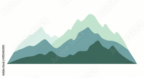 Abstract layered mountain range illustration with subtle gradient hues, depicting a serene natural landscape design element suitable for peaceful and scenic concepts