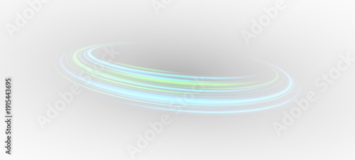 Dynamic round wave with shiny lines and glowing motion. Abstract neon swirl with electric particle flare.