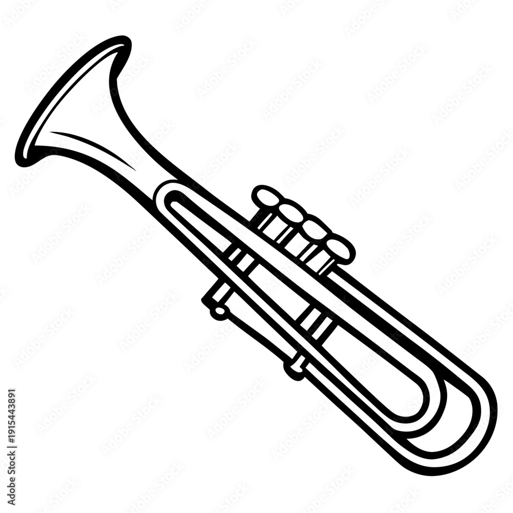 Obraz premium Trumpet line art vector