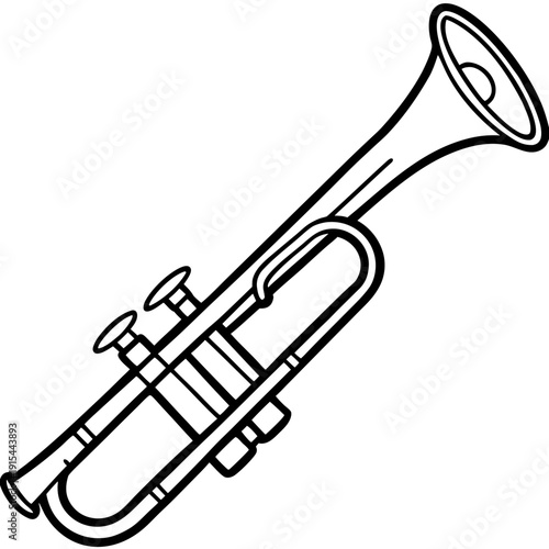 Trumpet line art vector