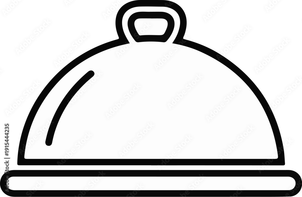 Fototapeta premium A simple outline drawing of a covered dish