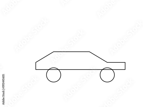 Simple line drawing of a car in profile view.