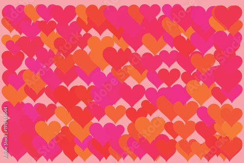 Playful Multicolor Heart Scatter Pattern Cute Love Theme EPS Vector