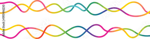 Colorful abstract sinusoidal waveforms, vibrant gradient oscillations, modern digital art background, multicolor flowing curves for technology, science, music, and creative design concepts