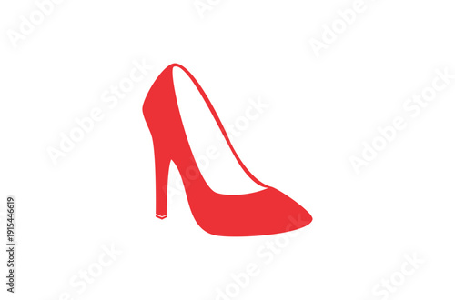Simple Women’s Shoe Vector Icon for Fashion and Shopping Design