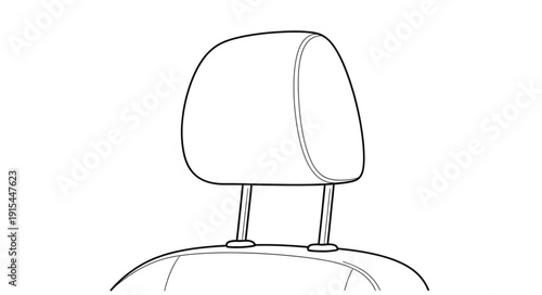 Car Seat Head Restraint Illustration.