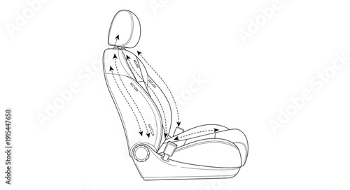 Car Seat Illustration Design Concept.