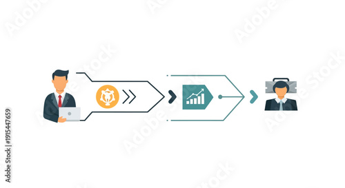 Businessman presenting data to virtual reality user