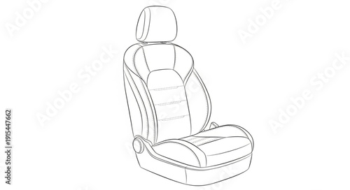 Car Seat Illustration Design Element.