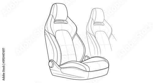 Car Seat Illustration Design Element.