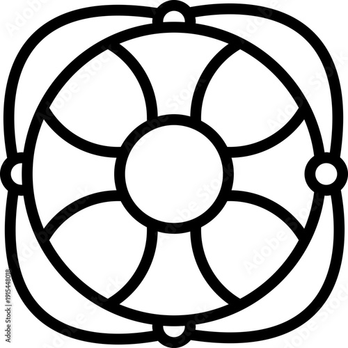 lifebuoy safety outline icon vector